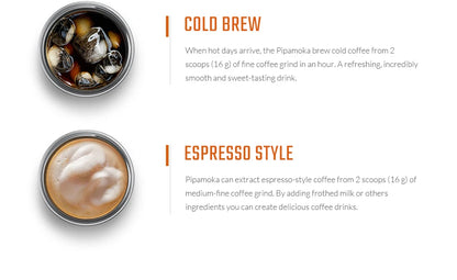 Pipamoka – All-in-One Portable Coffee Maker | Vacuum Pressure Brewer with Insulated Travel Mug