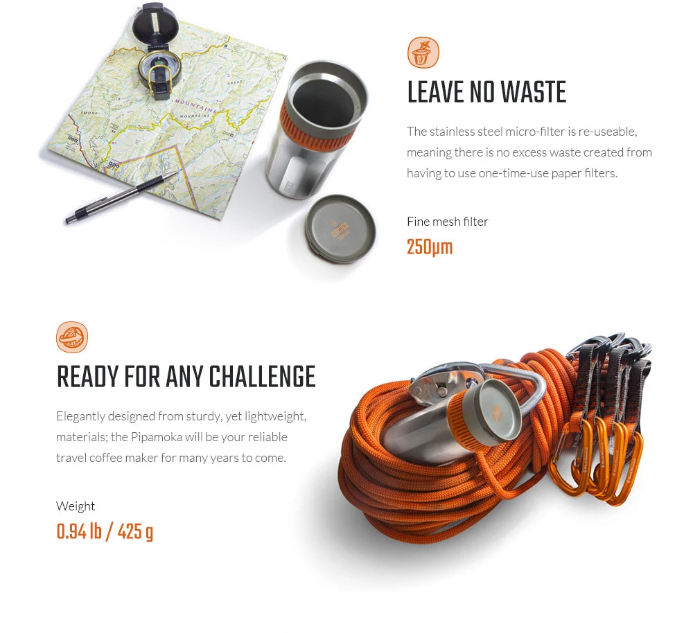 Pipamoka – All-in-One Portable Coffee Maker | Vacuum Pressure Brewer with Insulated Travel Mug