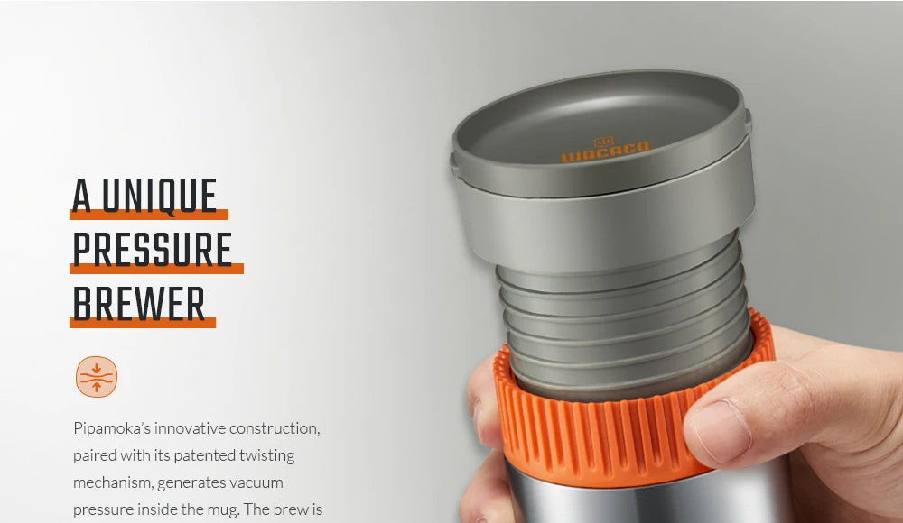 Pipamoka – All-in-One Portable Coffee Maker | Vacuum Pressure Brewer with Insulated Travel Mug