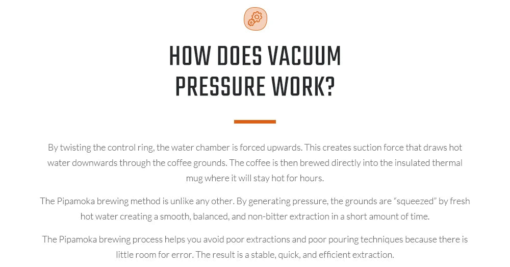 Pipamoka – All-in-One Portable Coffee Maker | Vacuum Pressure Brewer with Insulated Travel Mug