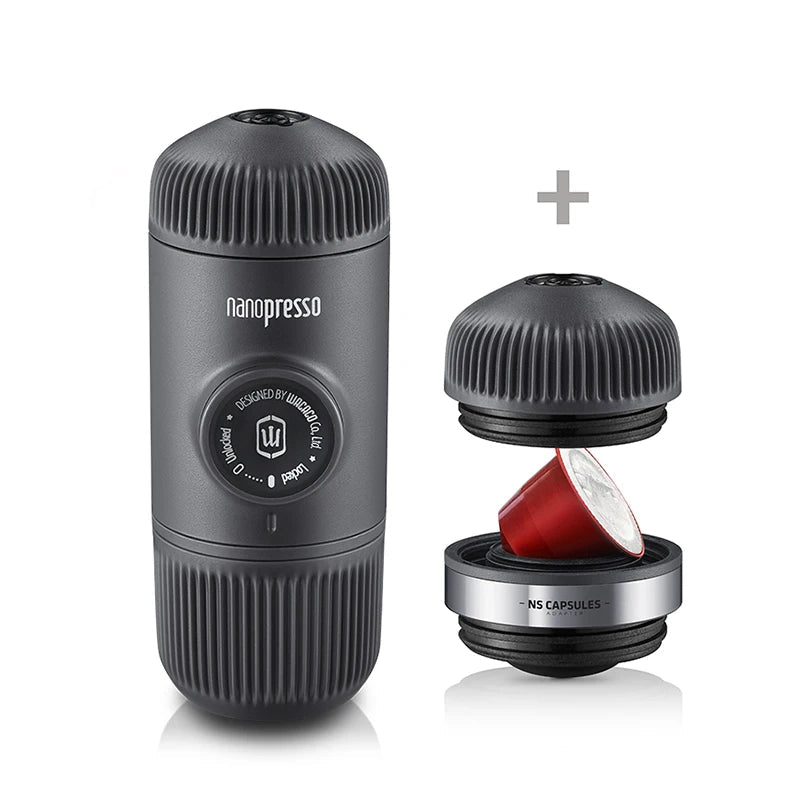 Nanopresso + NS Adapter – Compact Travel Espresso Maker | Enjoy Coffee On the Go