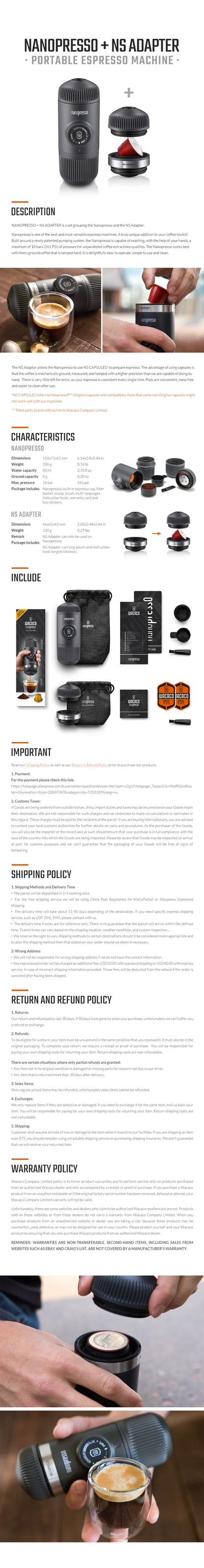 Nanopresso + NS Adapter – Compact Travel Espresso Maker | Enjoy Coffee On the Go