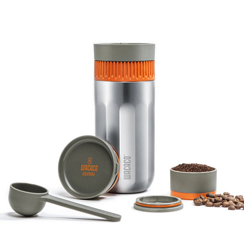 Pipamoka – All-in-One Portable Coffee Maker | Vacuum Pressure Brewer with Insulated Travel Mug